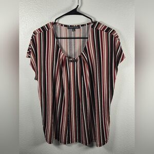 Adrienne Vittadini Multicolor Striped Blouse